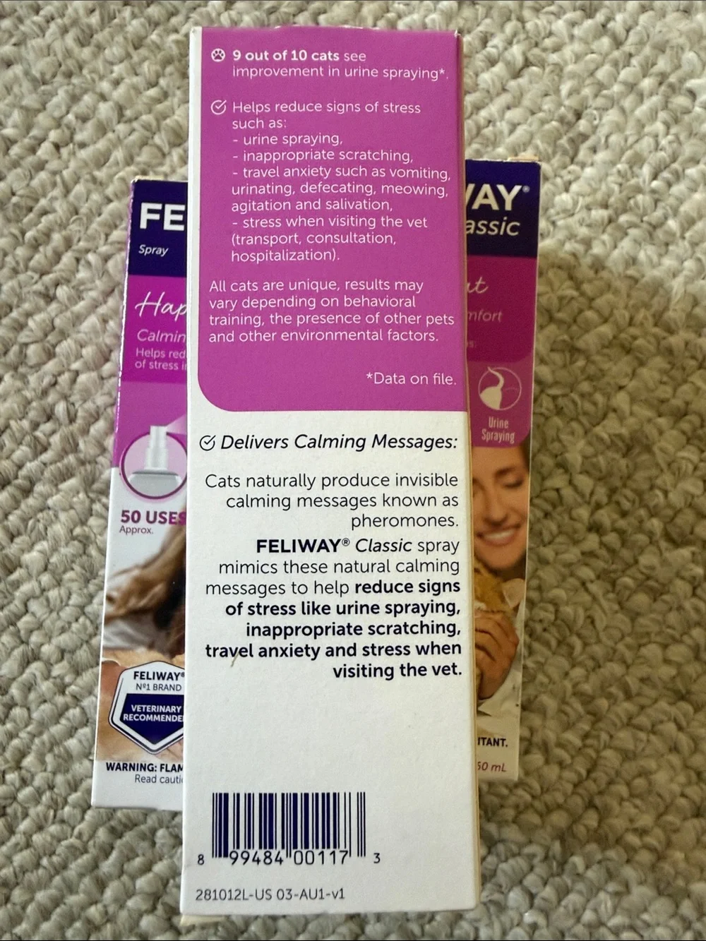 3 Classic Happy Cat Calming Spray  STOP SCRATCHING AND URINE MARKING